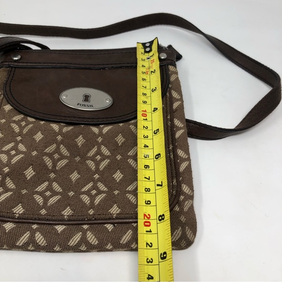 Vintage Fossil Leather and Canvas Crossbody Bag - Picture 6 of 7